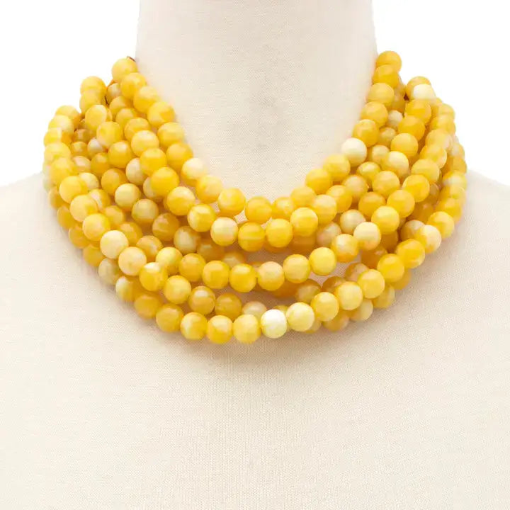 *BEST* NEW BELLA CHUNKY BEADED LAYERED MAGNETIC NECKLACE