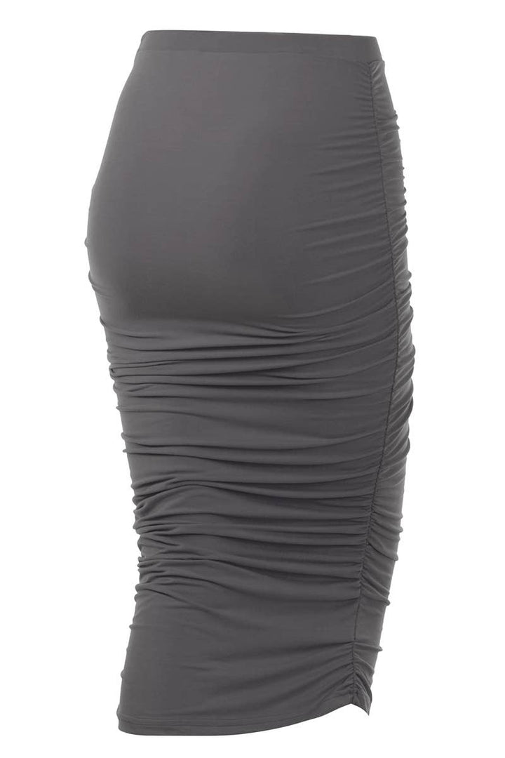 CWBMS070_Slim Fit Ruched Long Pencil Skirt