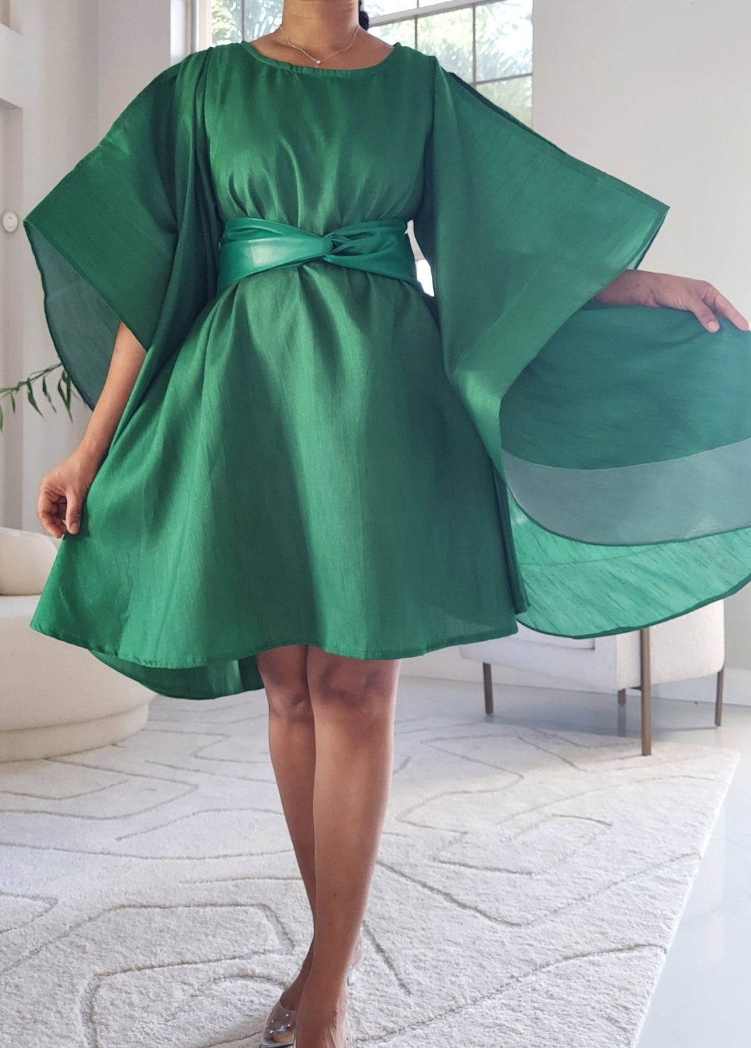 Serwaa Batwing Top/Dress Green