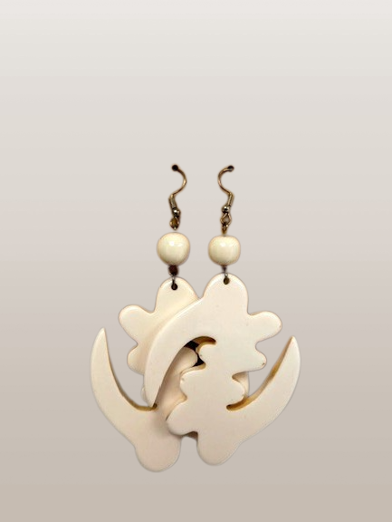 African Symbol Wood Gye Nyame Earrings