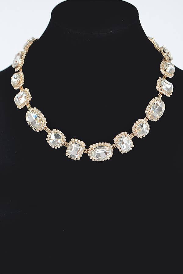 Multi Shape Stone Necklace AMN3387MT