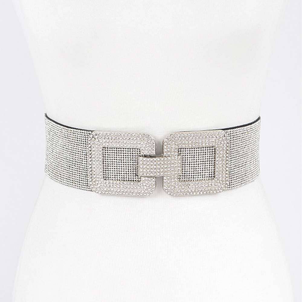 RHINESTONE BUCKLE PLUS SIZE ELASTIC BELT HB-8653