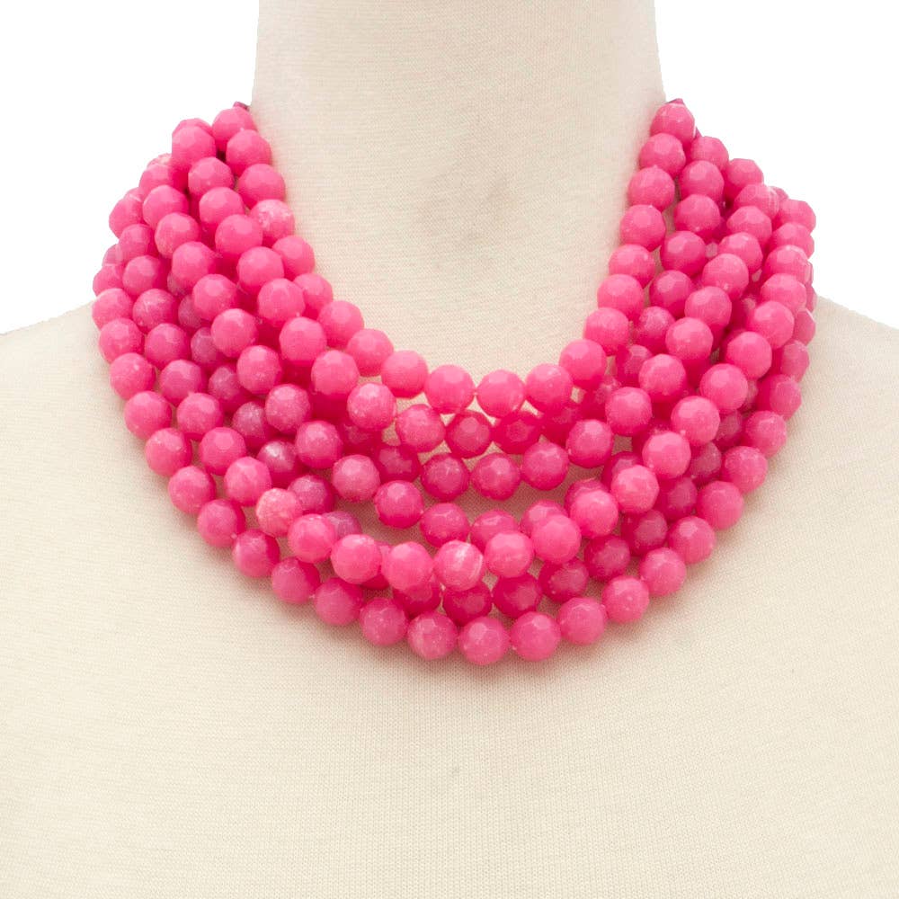 *BEST* NEW BELLA CHUNKY BEADED LAYERED MAGNETIC NECKLACE