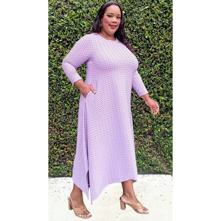 PLUS SIZE JAQUARD MIDI DRESS
