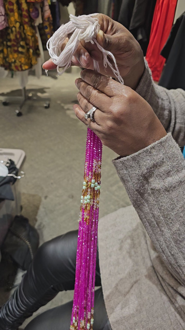 Hot Pink Crystal Waistbeads