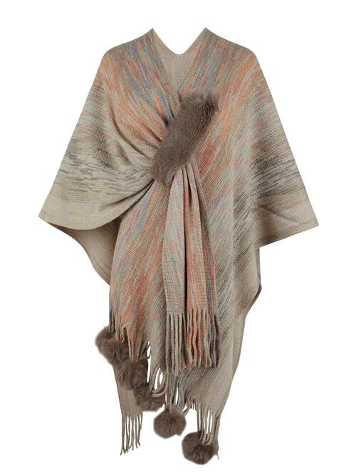 Secured Fringe Hem Poncho