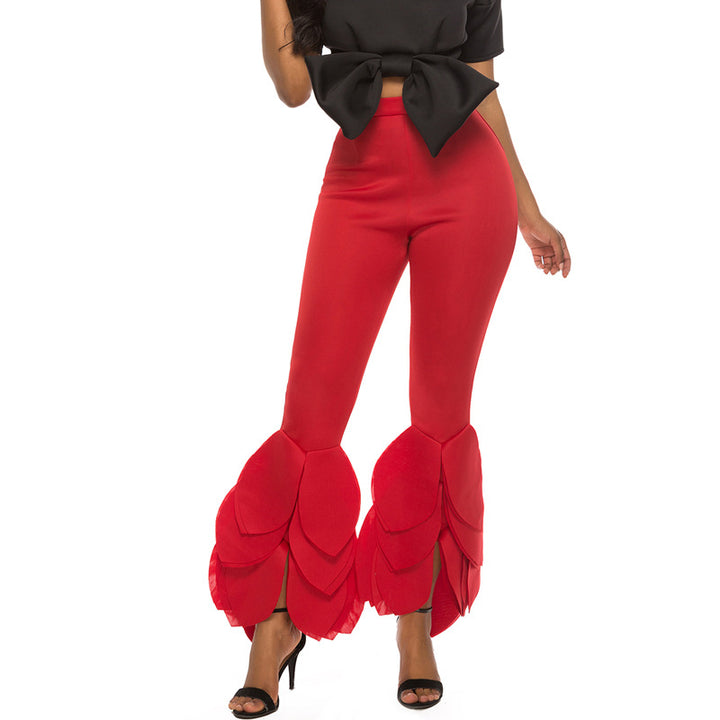 Women's plus size stretch flared pants