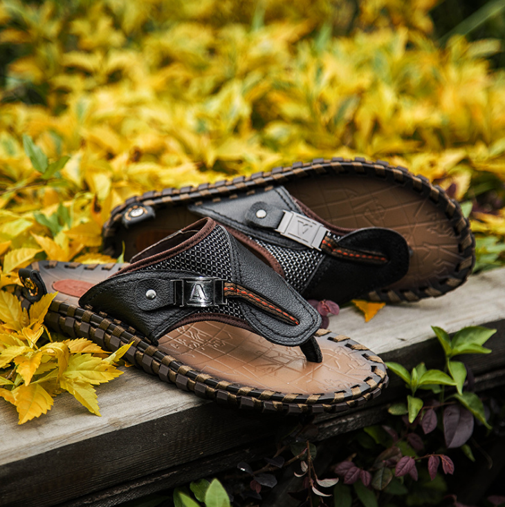 Chunky Braid leather sandals Mens