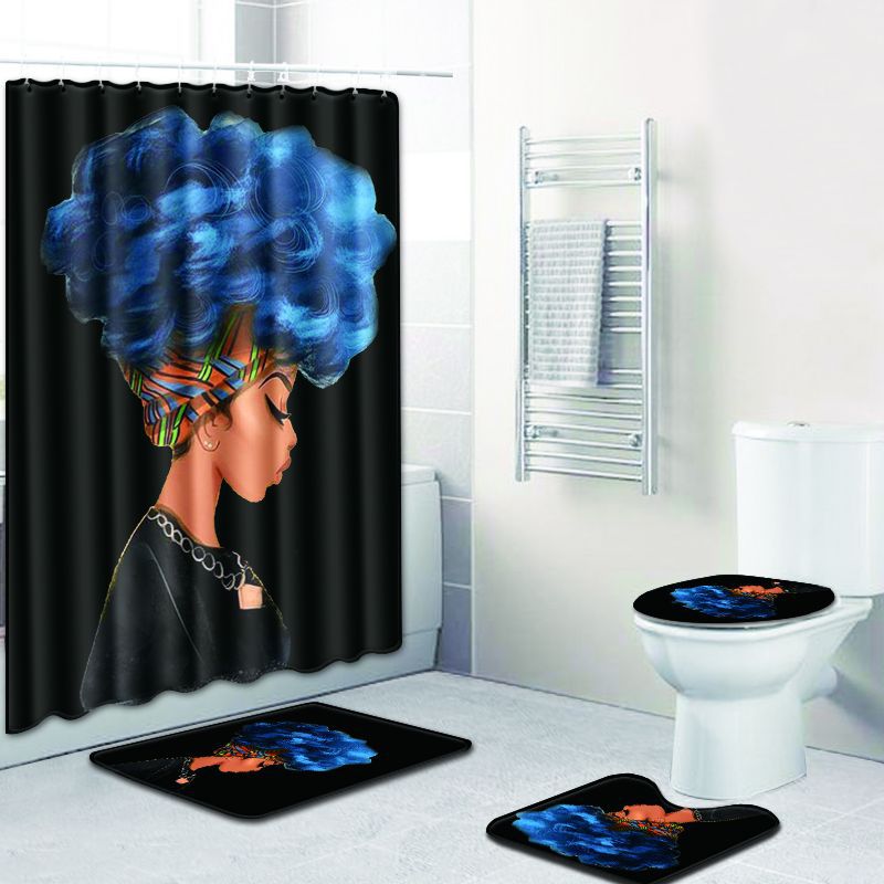 Shower curtain mat set