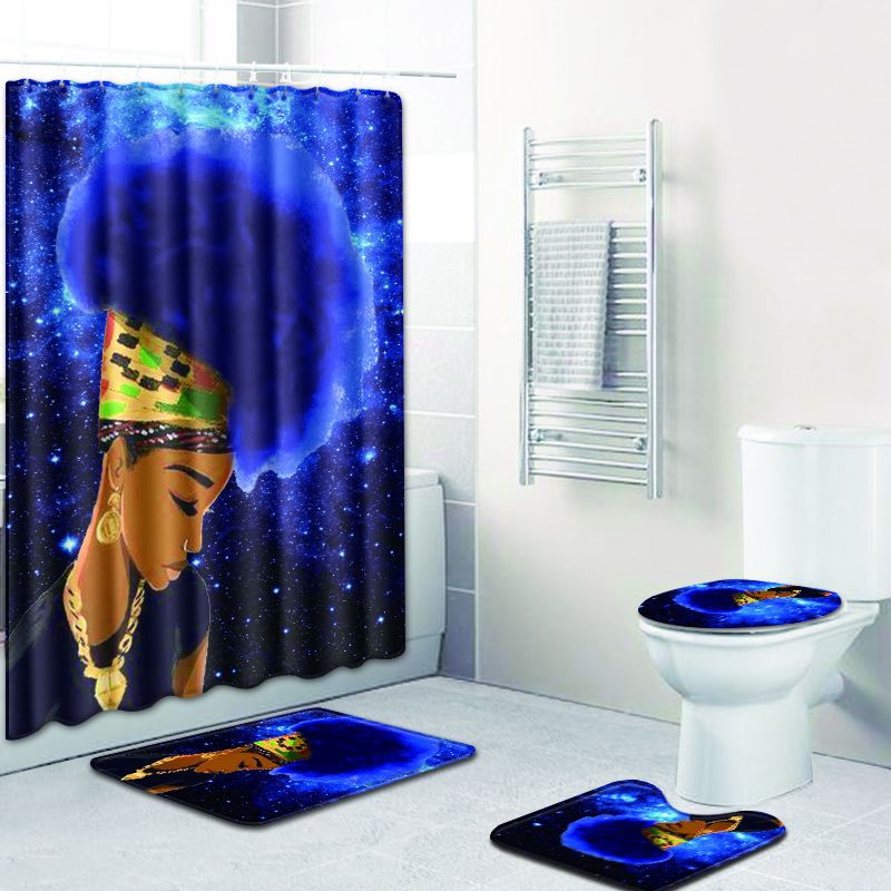 Shower curtain mat set