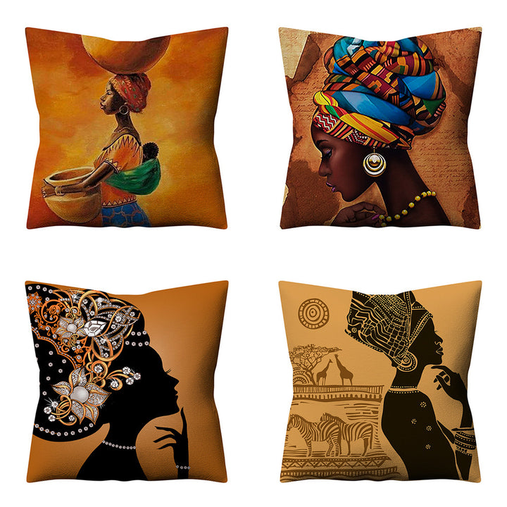 African Women Throw Pillow Cover