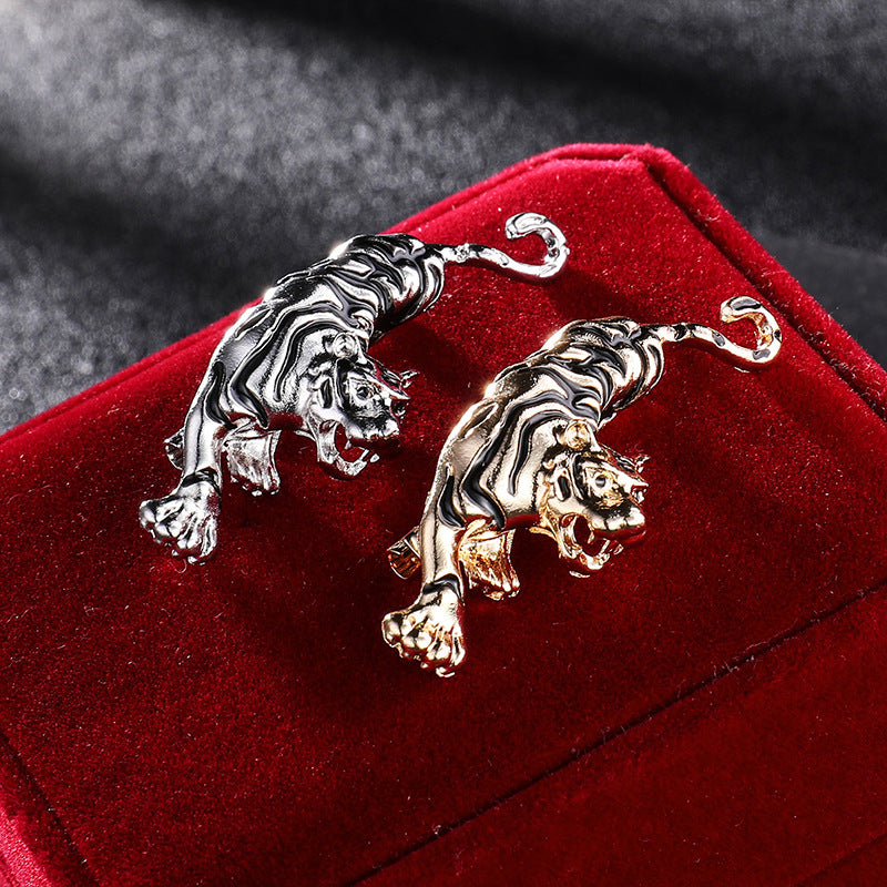 Tiger Brooch Men's Temperament Western Accessory