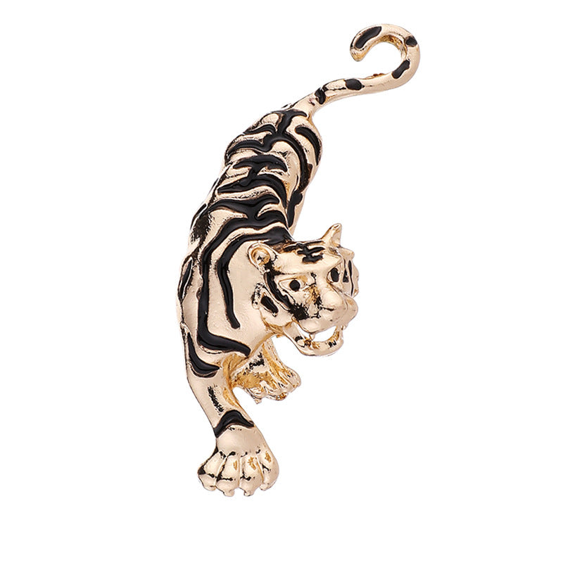 Tiger Brooch Men's Temperament Western Accessory