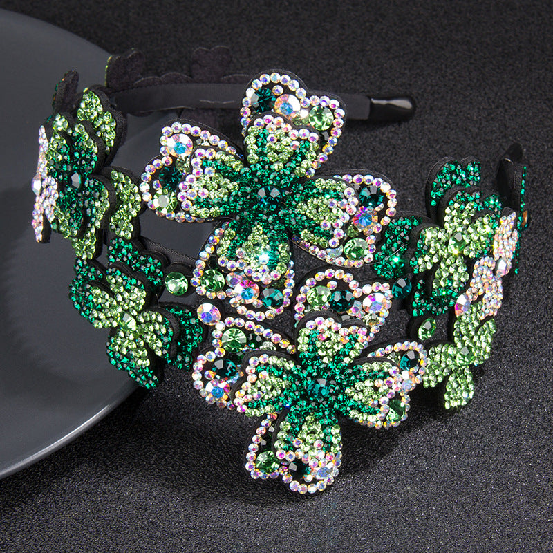 Clover Non-Slip Crystal Broad-E Headband