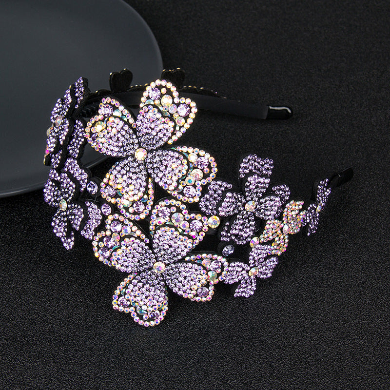 Clover Non-Slip Crystal Broad-E Headband