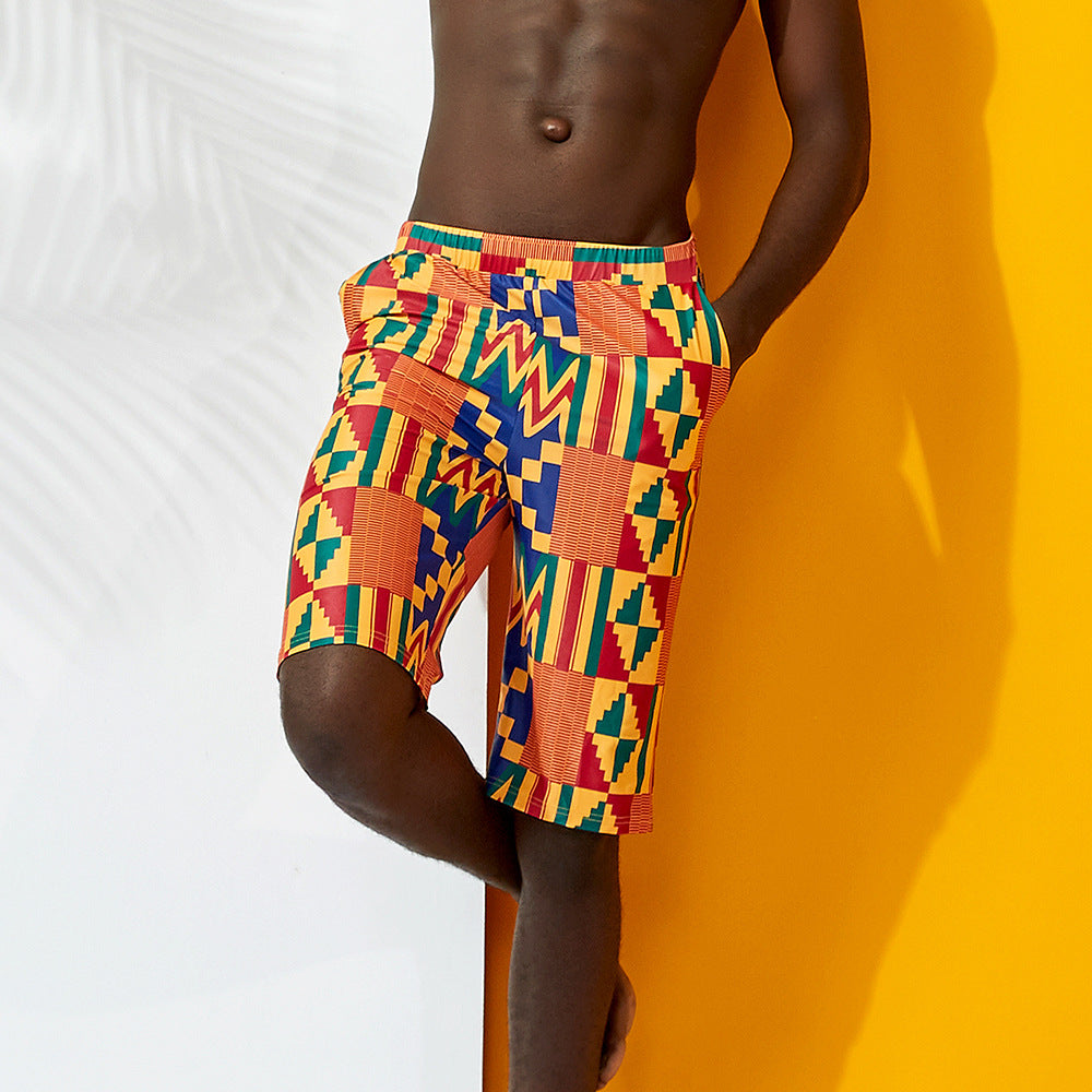 Kente Print Swimming Trunks Men