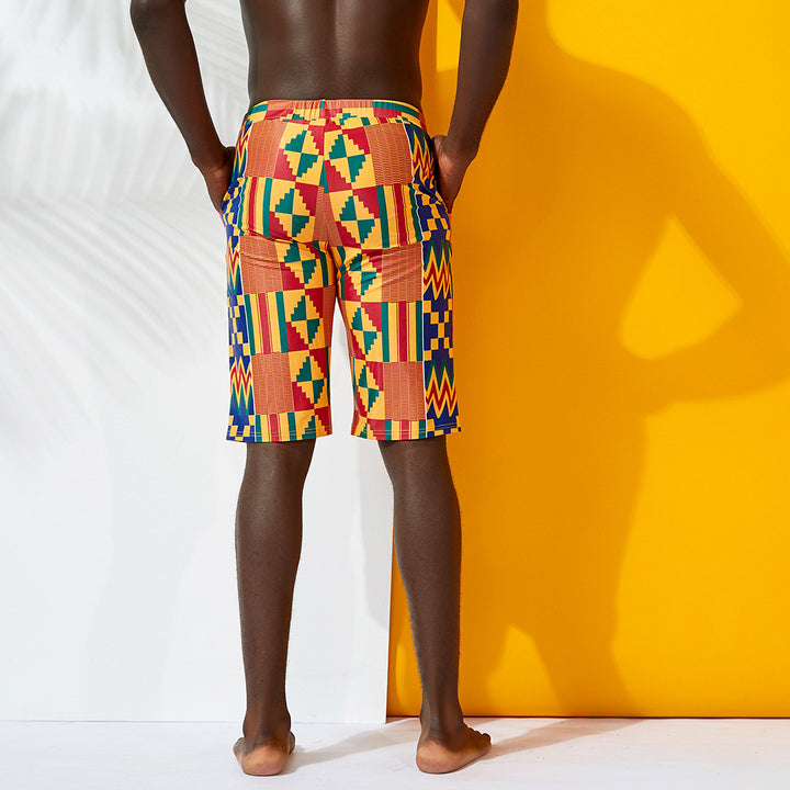 Kente Print Swimming Trunks Men