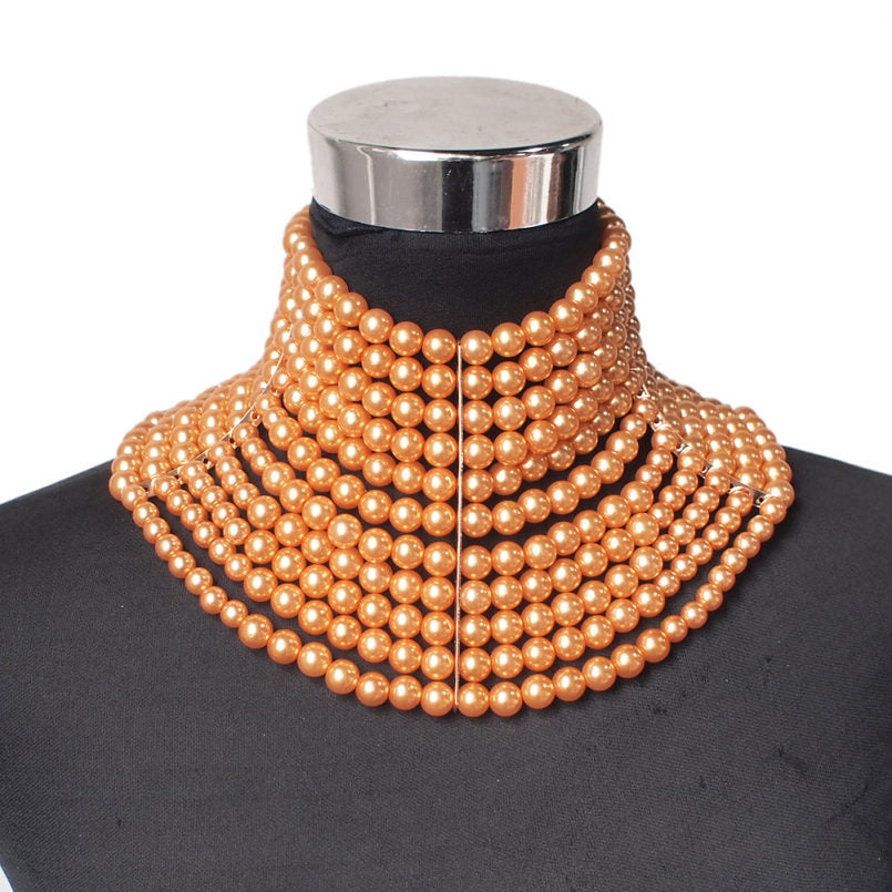 Multi-layered Pearl Sexy Short Necklace Necklace Necklace