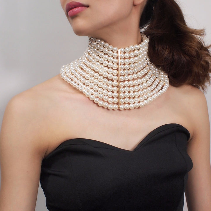 Multi-layered Pearl Sexy Short Necklace Necklace Necklace