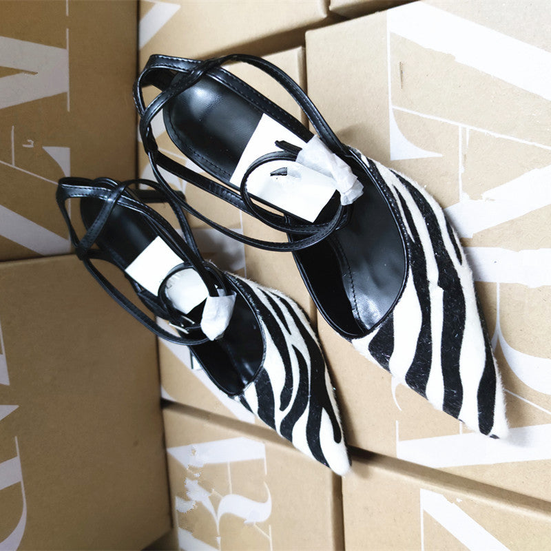 Strapped Zebra Stilettos