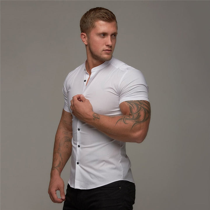 Short Sleeve Button Down Breathable Shirt