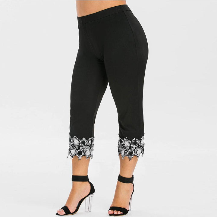 Women's plus size stretch lace leggings