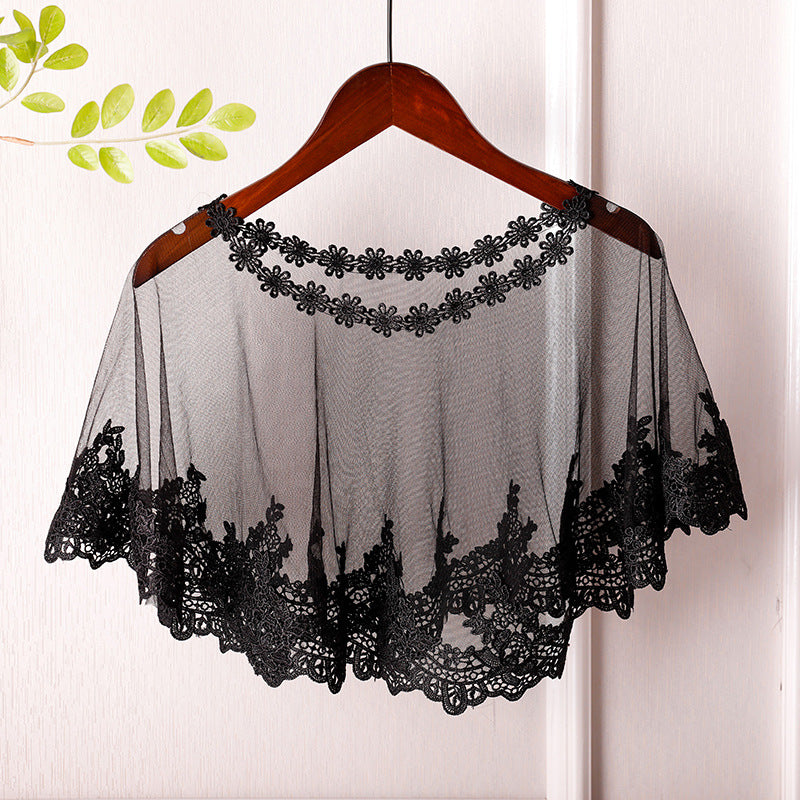 Women's Summer Thin Pullover Lace Shawl Blouse