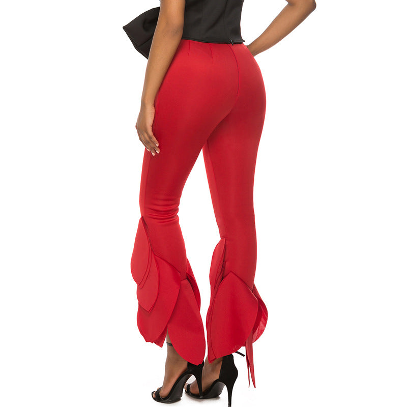 Women's plus size stretch flared pants