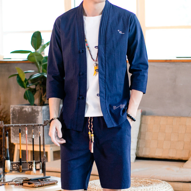 Linen Shorts and Top set Mens