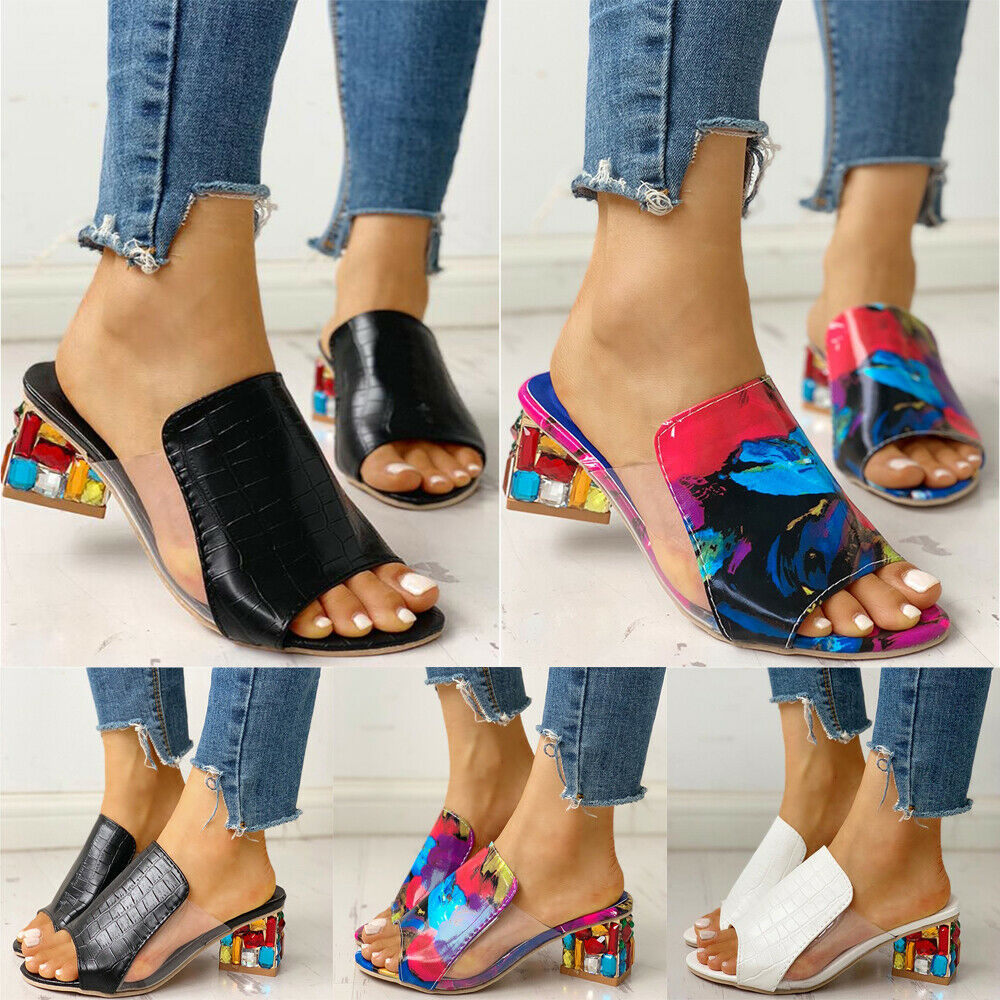 Kaleidoscope Block Heel Sandals