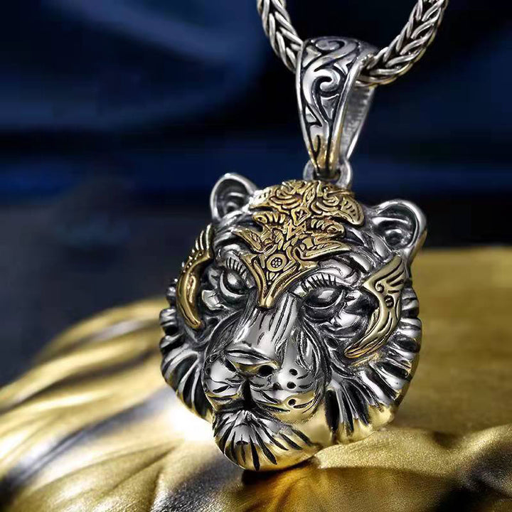 Tiger Head Pendant Men's Personalized Necklace Pendant