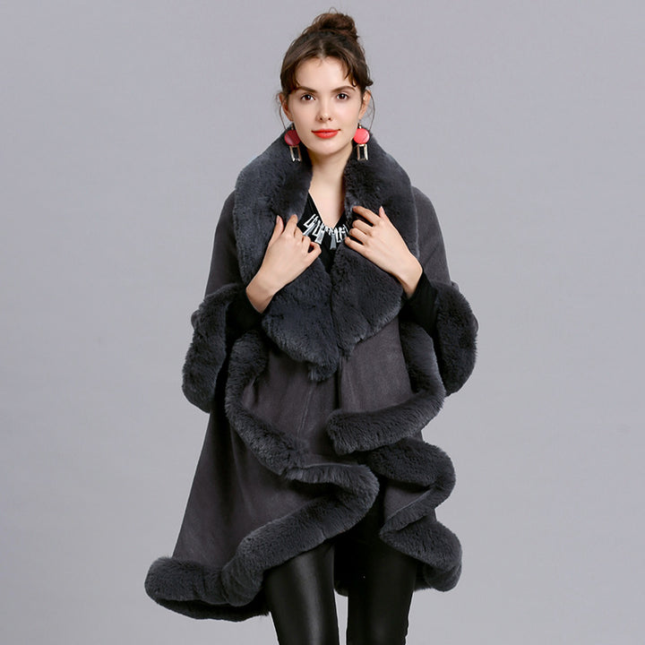 High Fashion Fur Shawl Cloak