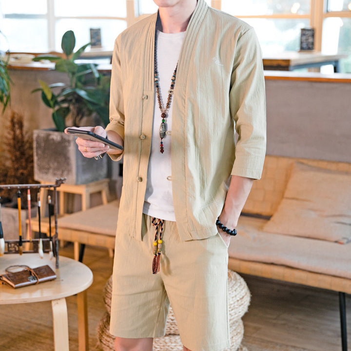 Linen Shorts and Top set Mens