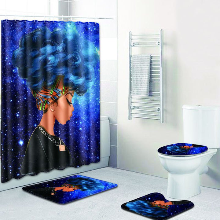 Shower curtain mat set