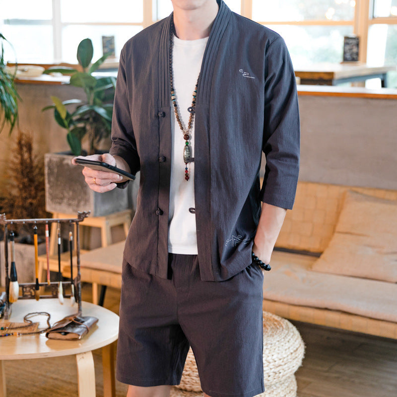 Linen Shorts and Top set Mens