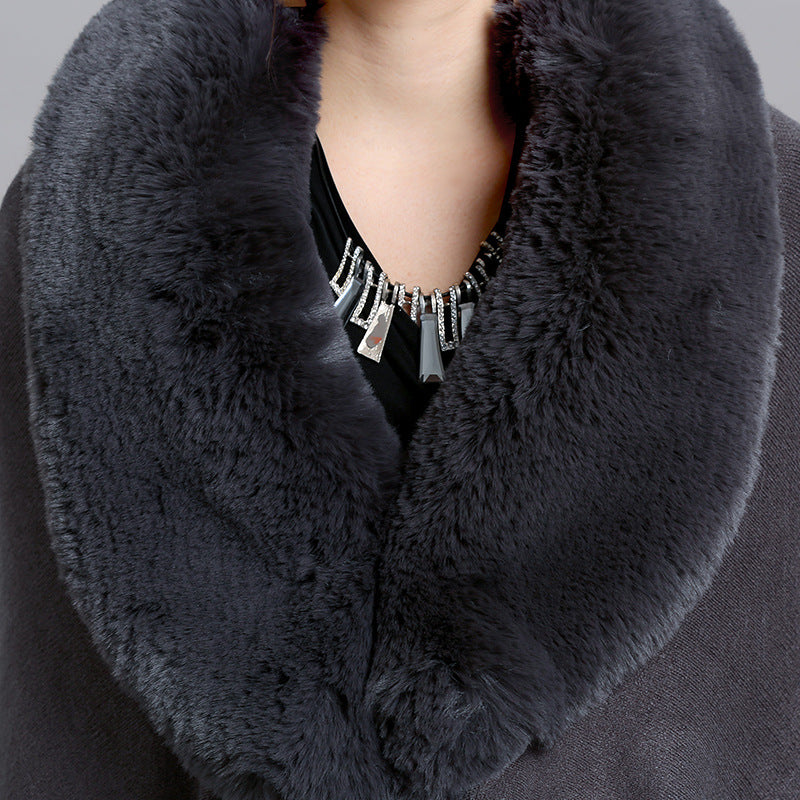 High Fashion Fur Shawl Cloak