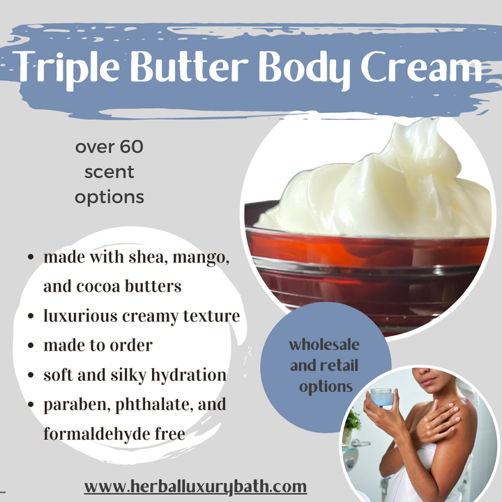 8 oz Unlabeled Triple Butter Body Cream