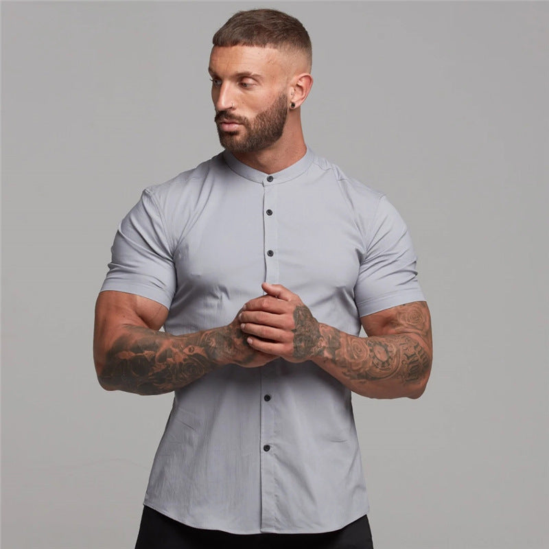 Short Sleeve Button Down Breathable Shirt