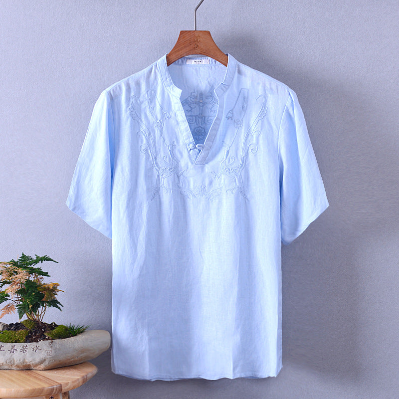 Linen embroidered shirt