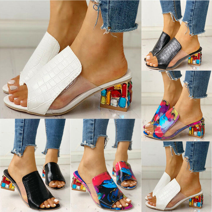 Kaleidoscope Block Heel Sandals