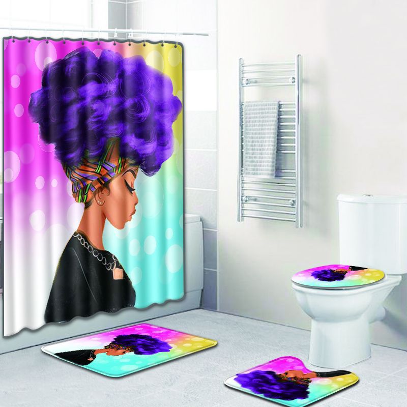 Shower curtain mat set