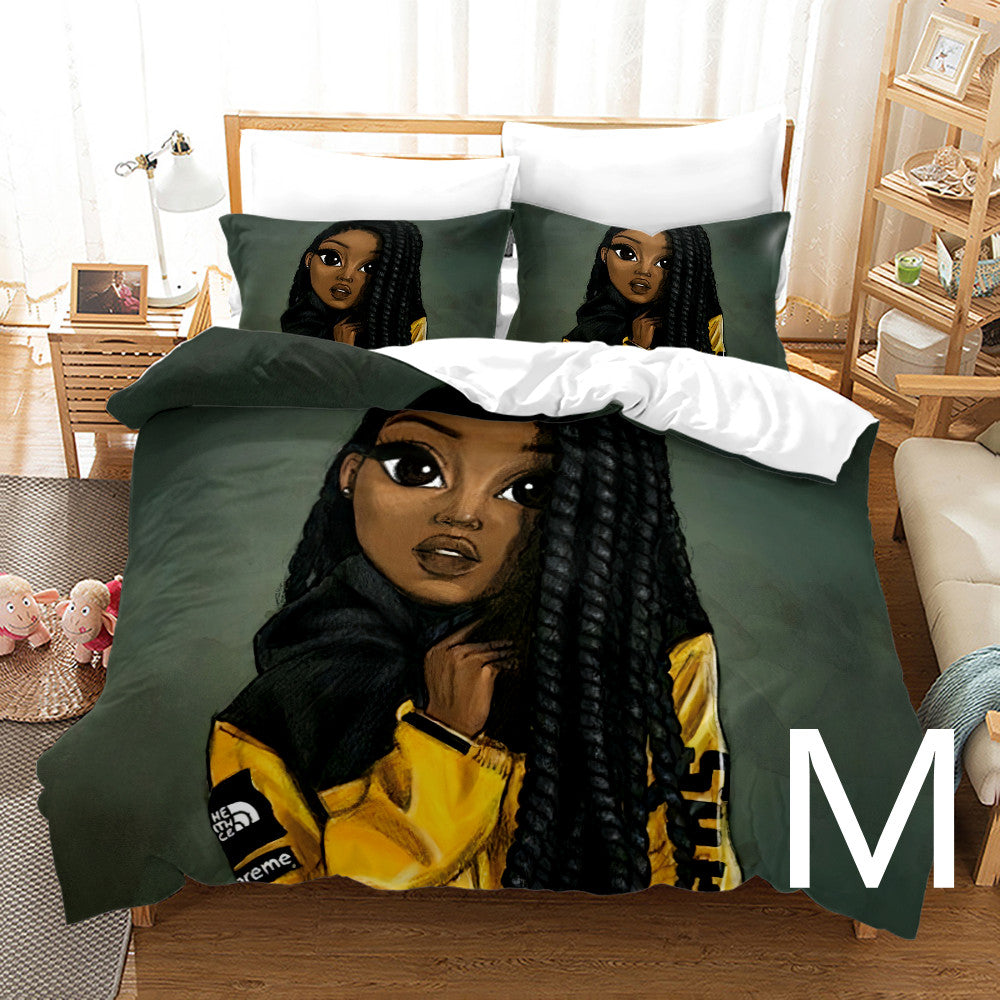 Duvet Bedding Set: Brown Sugar Girl