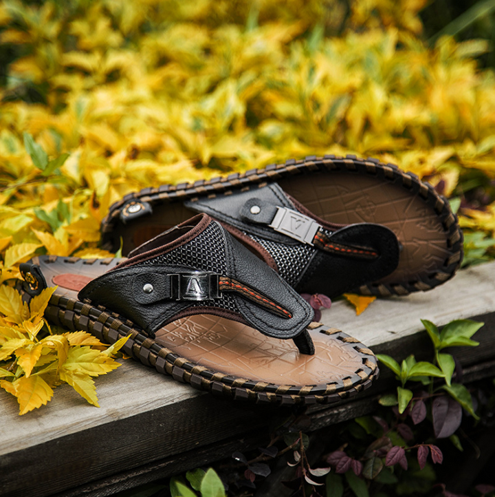 Chunky Braid leather sandals Mens