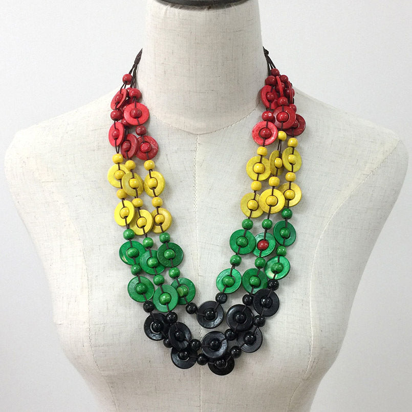 Ethnic style multilayer necklace