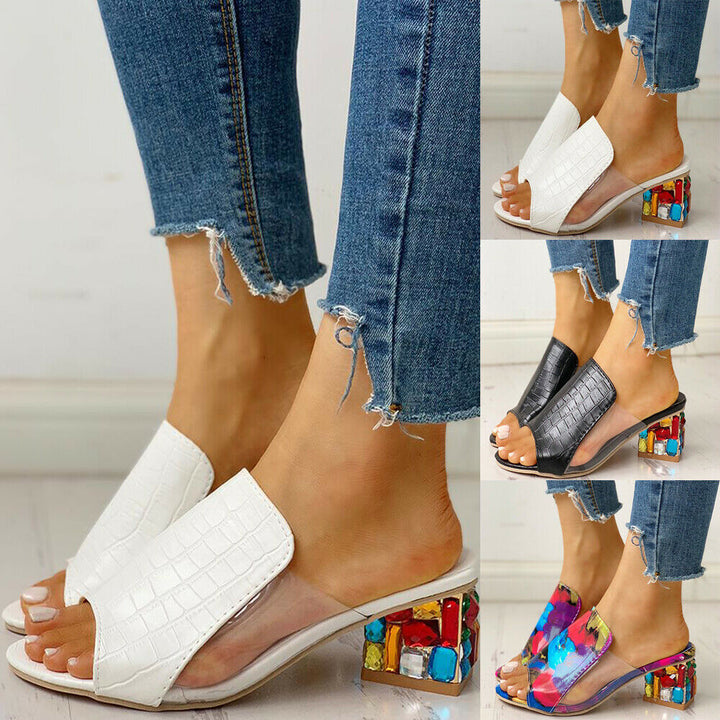 Kaleidoscope Block Heel Sandals