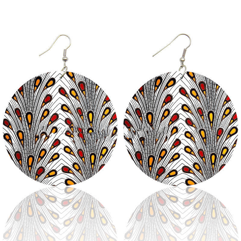 Ankara Print Wooden Earrings