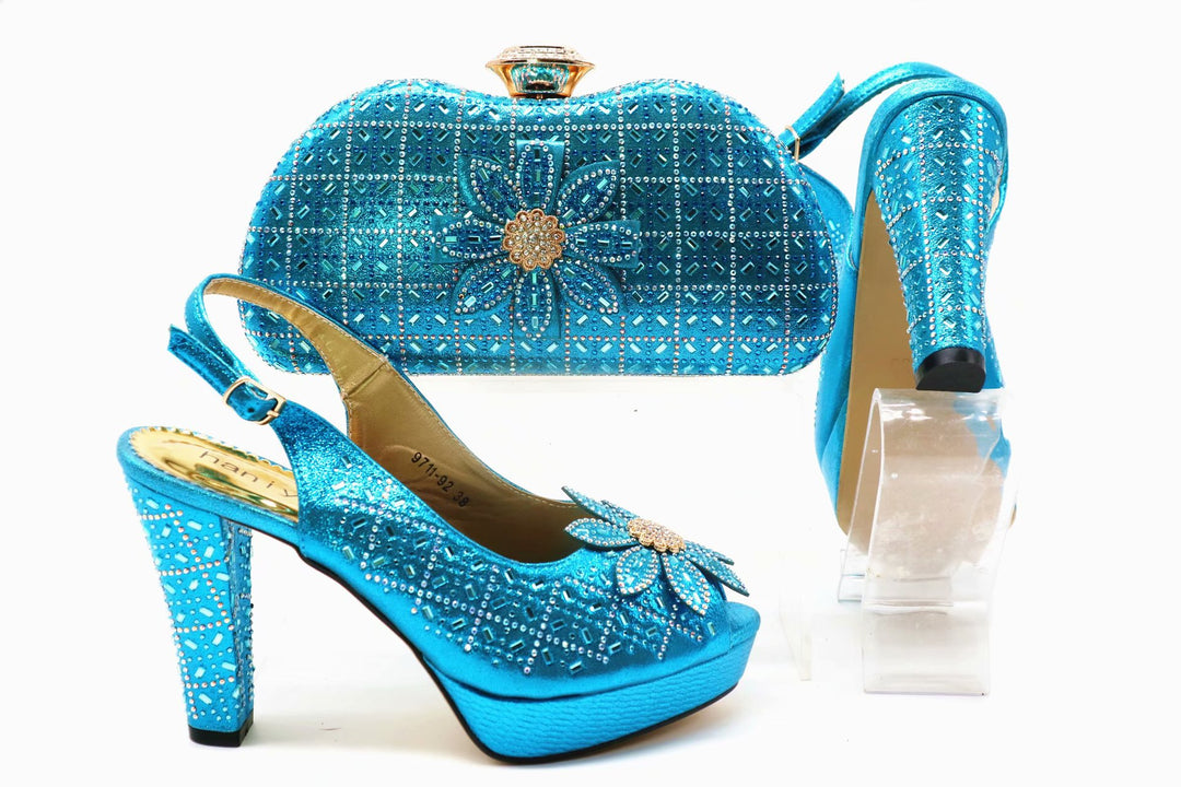 Pandora Platform Peep Toes Shoes and Matching Bag Set