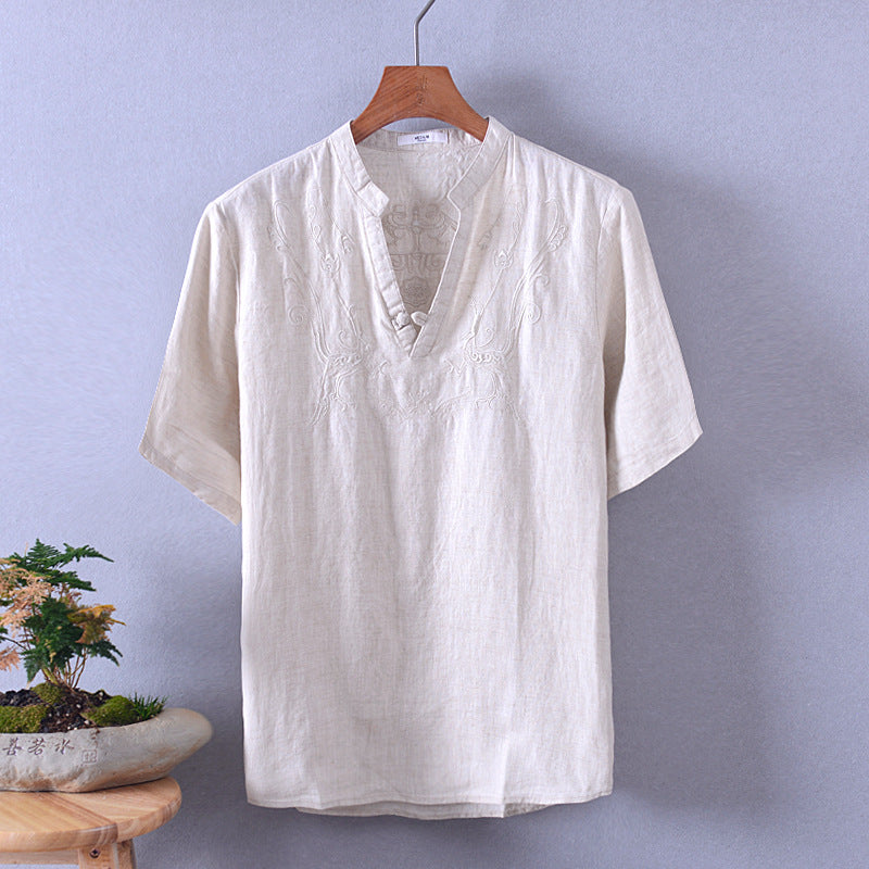 Linen embroidered shirt