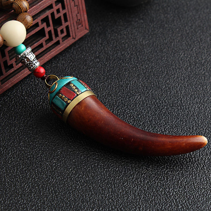 Extra Long Retro Wooden Bead Necklace