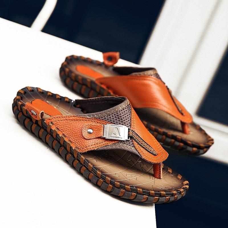 Chunky Braid leather sandals Mens